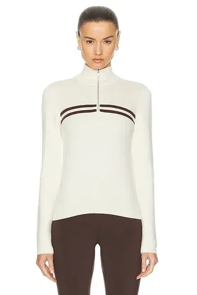 Sporty And Rich Minimal Quarter Zip Jacket In Cream