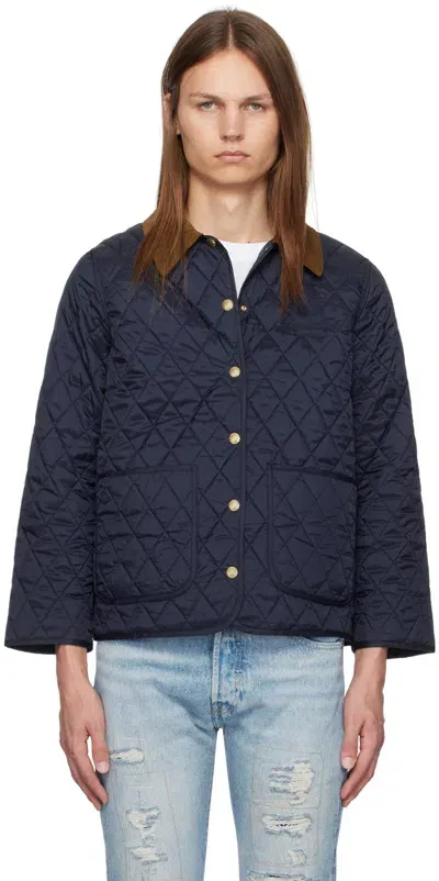 Sporty And Rich Navy Vendome Quilted Jacket