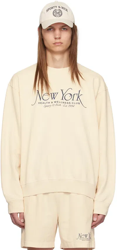 Sporty And Rich Off-white Ny 94 Sweatshirt In Cream