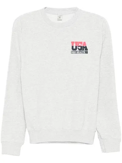 Sporty And Rich Text-print Sweatshirt In Grey