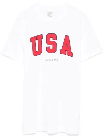 Sporty And Rich Usa-print T-shirt In White