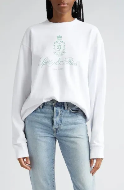 Sporty And Rich Vendome Cotton Graphic Sweatshirt In White