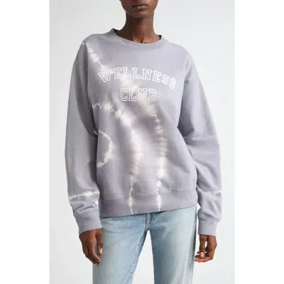 Sporty And Rich Sporty & Rich Wellness Club Flocked Cotton Graphic Sweatshirt In Easter Egg Tie Dye