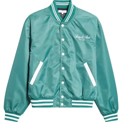 Sporty And Rich Sporty & Rich Wellness Nylon Varsity Jacket In Alpine