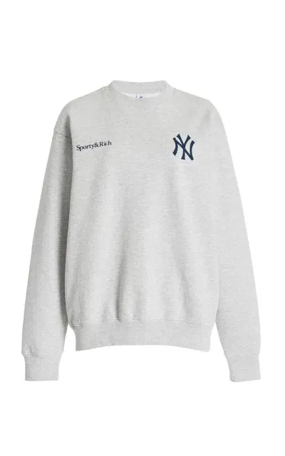 Sporty And Rich X Yankees Cotton Sweatshirt In Grey