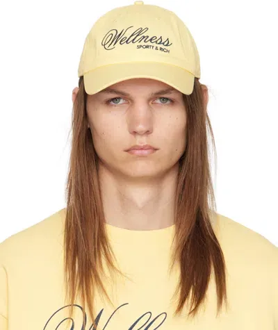 Sporty And Rich Yellow Carlyle Cap In Almond