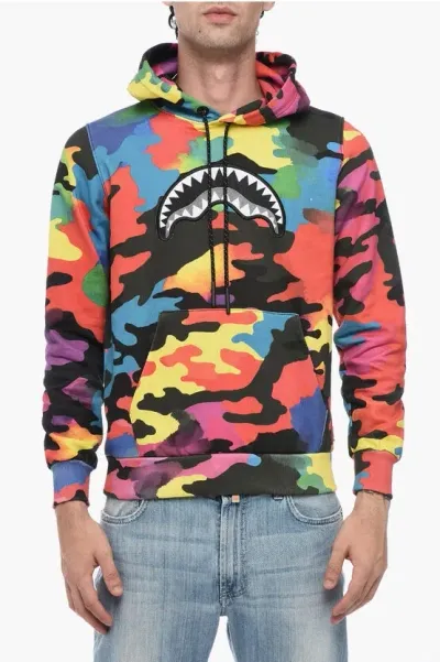 Sprayground Multicolored Hoodie Sweatshirt With Embroidered Logo