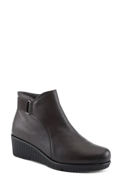 Spring Step Abruzzo Platform Wedge Bootie In Dark Brown