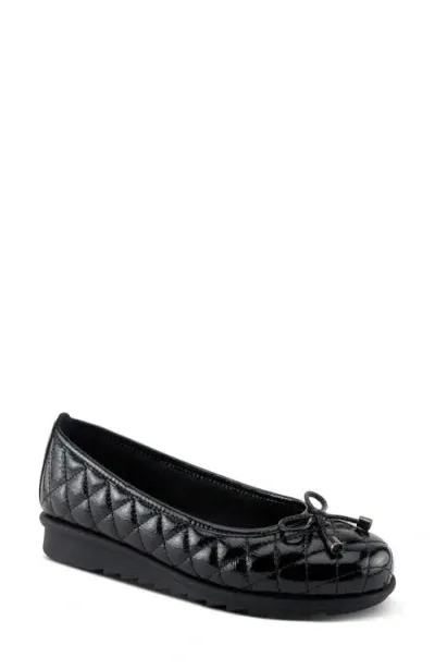 Spring Step Ballequina Quilted Loafer In Black Patent