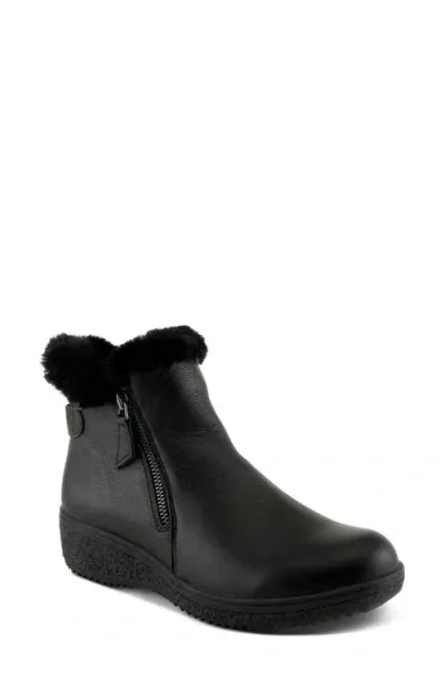 Spring Step Republic Water Resistant Bootie With Faux Fur Trim In Black