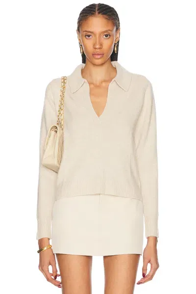 Sprwmn Henley Cashmere Sweater In Oyster