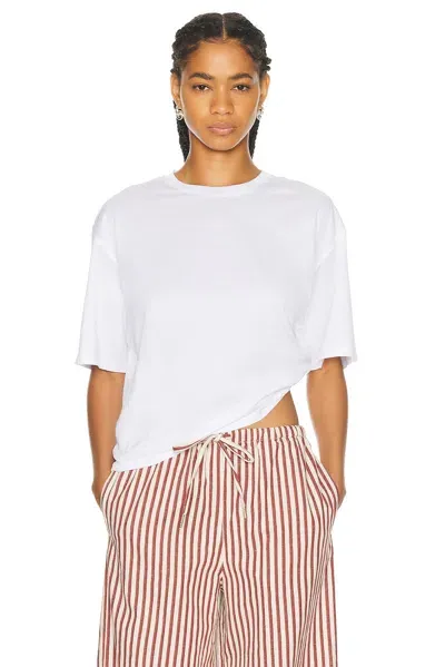 Sprwmn Oversized Cropped Boxy Tee In White