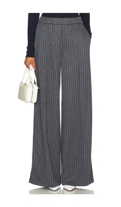 Sprwmn Wide Leg Pants With Pintuck In 灰色条纹