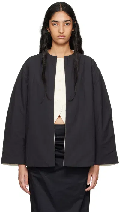 St Agni Black & Off-white Pillow Reversible Jacket In Black/cloud