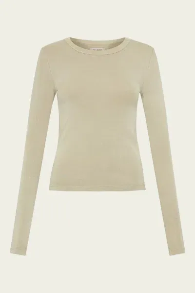 St Agni Organic Cotton Long Sleeve Top In Moss Grey