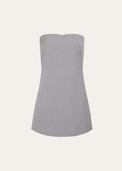 St Agni Strapless Wool-blend Tunic Top In Grey