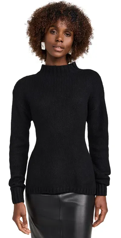 St Agni Wool Cashmere Blend Tie Back Sweater Black