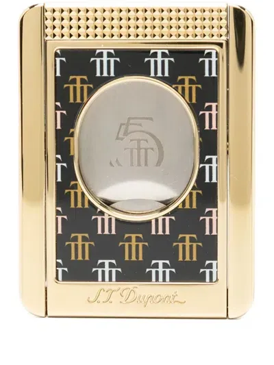 St Dupont Patterned Cigar Cutter In Gold