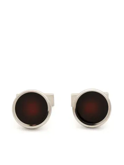 St Dupont Round Cufflinks In 红色