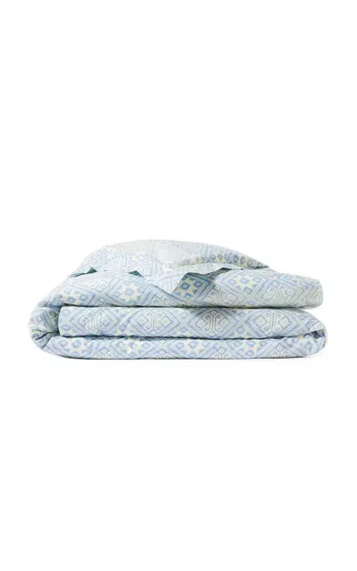 St. Frank Muong Cotton King/cal King Duvet Cover In Light Blue