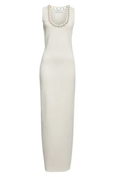 St John St. John Collection Embellished Milano Knit Gown In Ecru