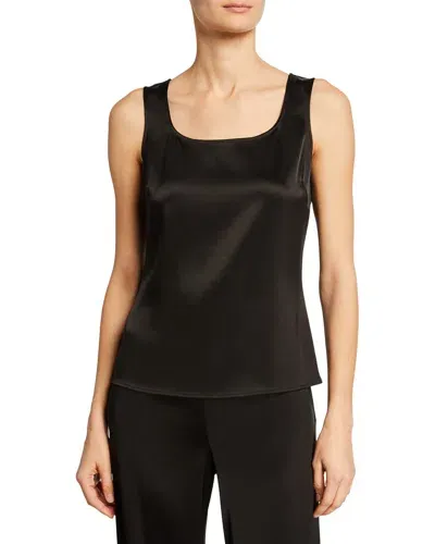 St John Liquid Satin Tank Top In Black