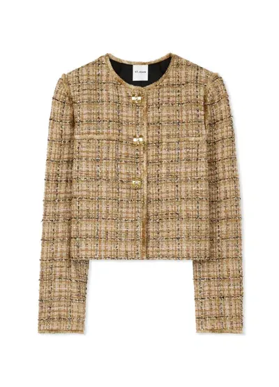 St John Metallic Multi Tweed Jacket In Gold Canyon Multi