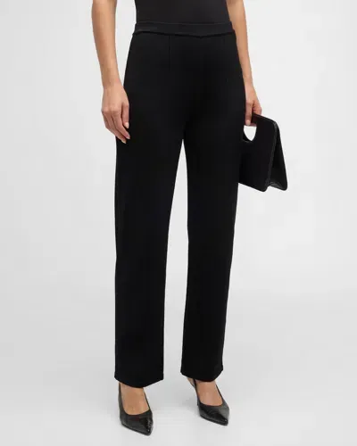 St John Santiago Knit Straight-leg Pants In Black