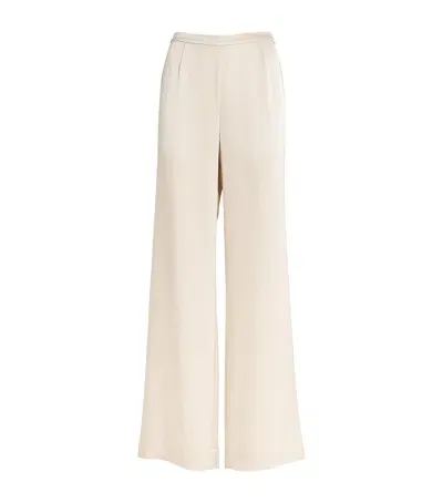 St John Satin Wide-leg Trousers In Gold