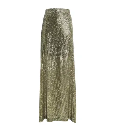 St John Sequinned Midi Skirt In Green