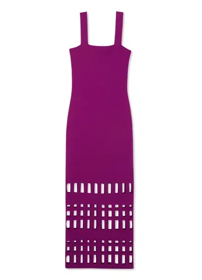 St John Stretch Knit Cut Out Gown In Azalea