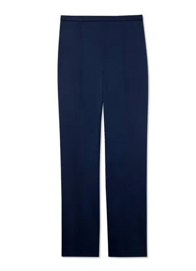 St John Stretch Satin Pant In Royal Blue