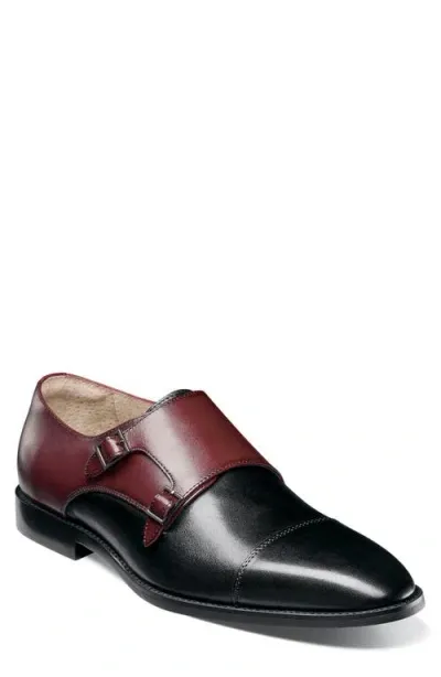 Stacy Adams Raythorne Double Monk Strap Shoe In Black Multi