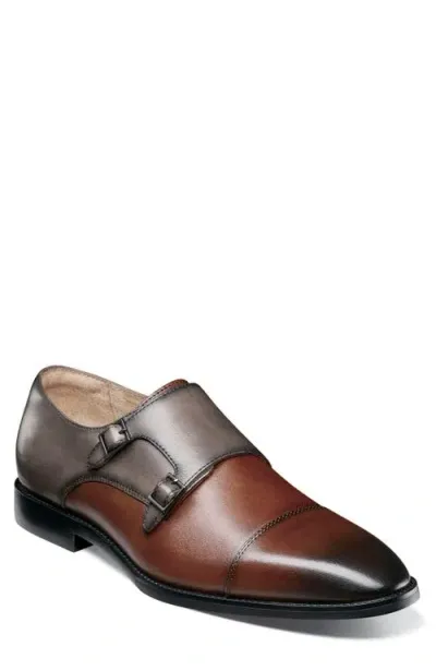 Stacy Adams Raythorne Double Monk Strap Shoe In Brown/gray