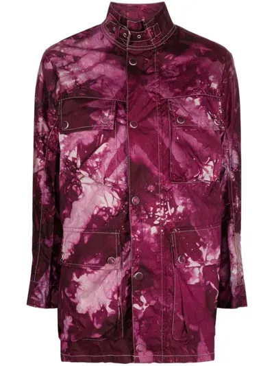 Stain Shade Graphic-print Silk-blend Jacket In Purple