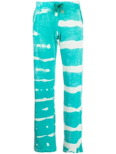 Stain Shade Tie-dye Print Track Pants In Green