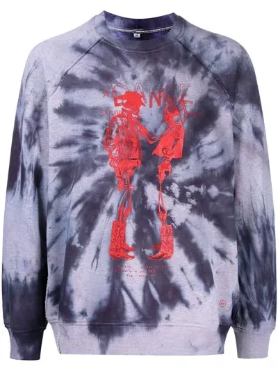 Stain Shade X Hiroshi Fujiwara Tie-dye Print Sweatshirt In Blue