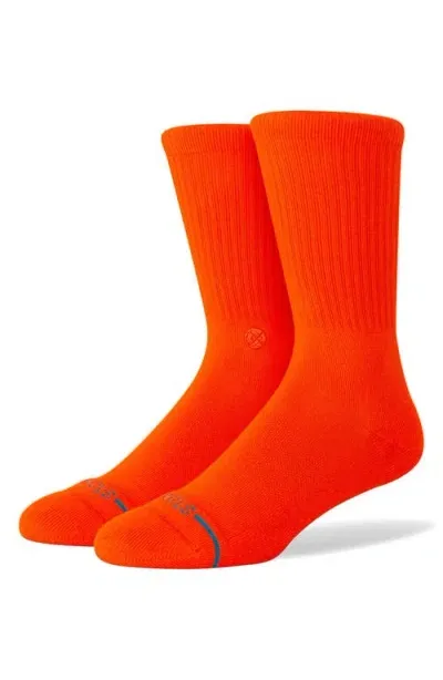 Stance Icon Quarter Crew Socks In Tomato