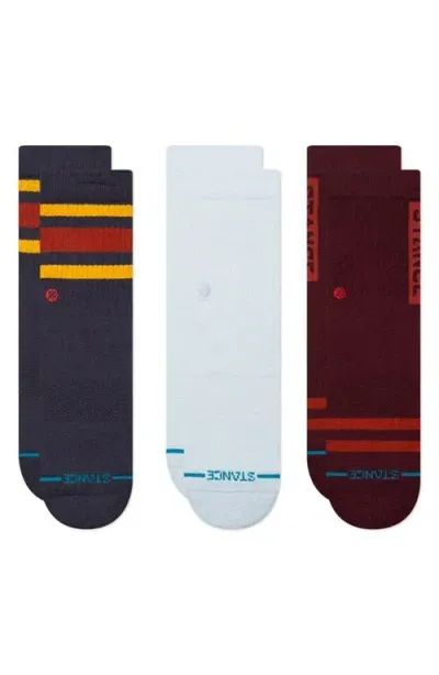 Stance Kids' Icon Assorted 3-pack Crew Socks In Navy