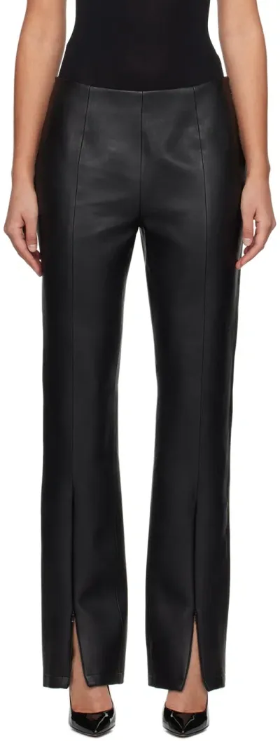 Stand Studio Black Nicolette Faux-leather Pants In 89900 Black