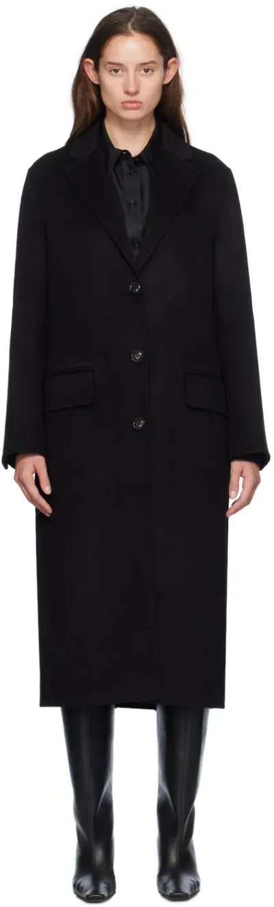 Stand Studio Black Savile Coat In 89900 Black