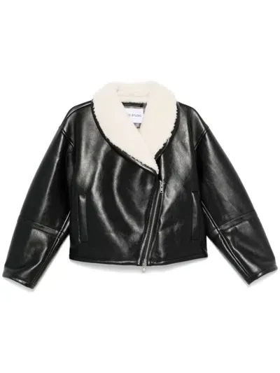 Stand Studio Faux-leather Biker Jacket In Black