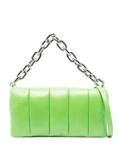 Stand Studio Hera Quilted Leather Clutch Bag In Green