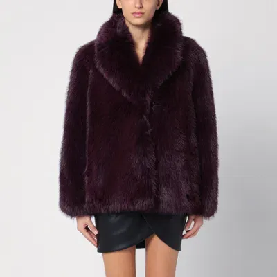 Stand Studio Plum-coloured Hunter Faux Fur In Purple