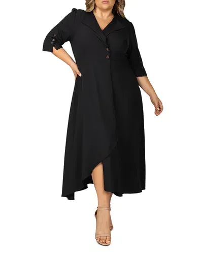 Standards & Practices Slit Sleeve Maxi Dress In Black