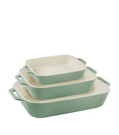 Staub 3-piece Oven Dish Set In Green