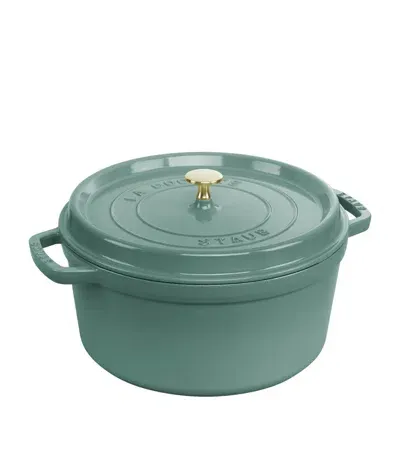 Staub Round Cocotte In Green