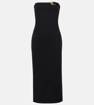 Staud Beekman Strapless Midi Dress In Black