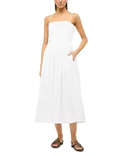 Staud Bella Midi Dress In White