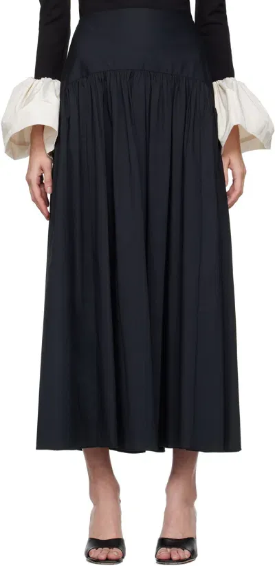 Staud Black Procida Maxi Skirt In Blk Black